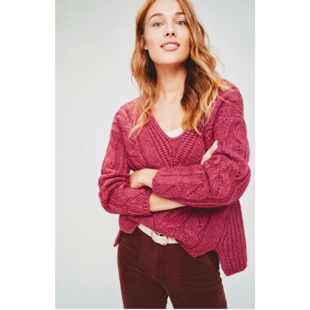 Anthropologie Alpaca Blend V Neck Sweater